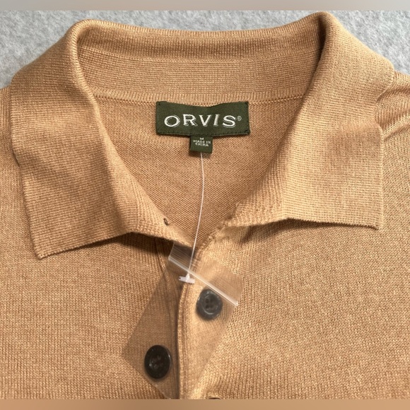 Orvis Merino Collared Cashmere Sweater US Size Medium *NEW* - Picture 2 of 6